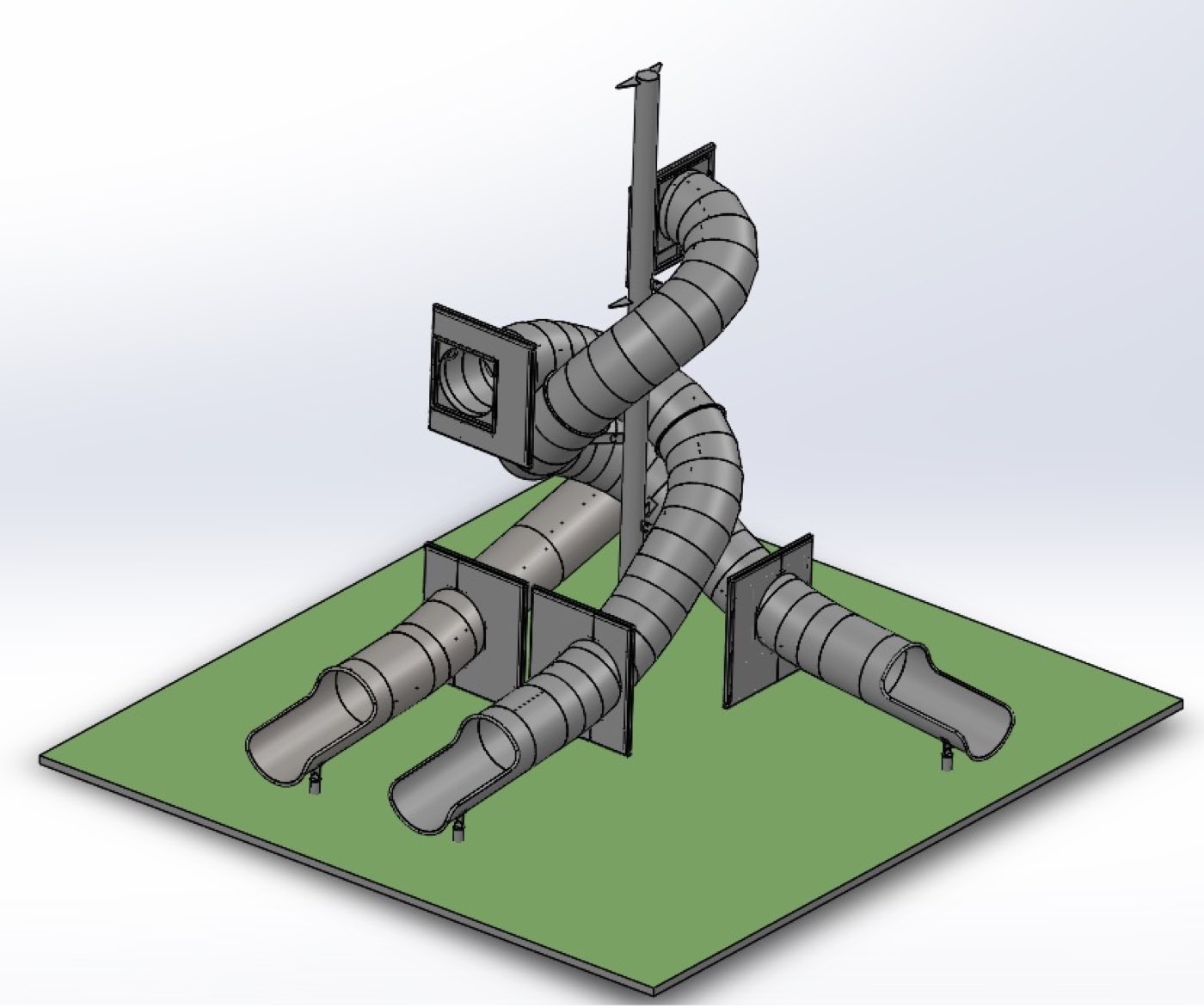 Model 3D konstrukcji rurowej wykonany w SOLIDWORKS przez MCAD